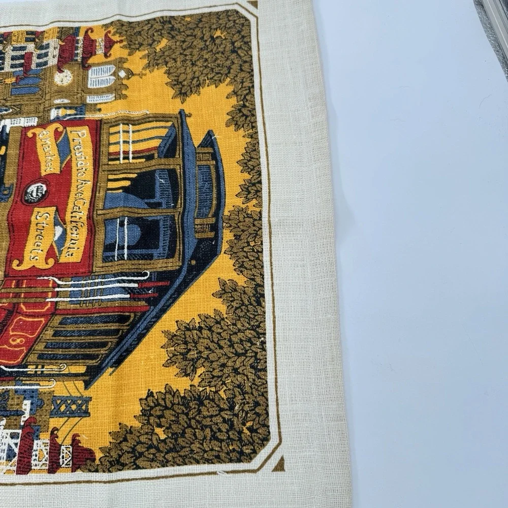 VTG 1980 San Francisco Cable Cars‎ Calendar Tea Towel Sewell Jackson 27x16